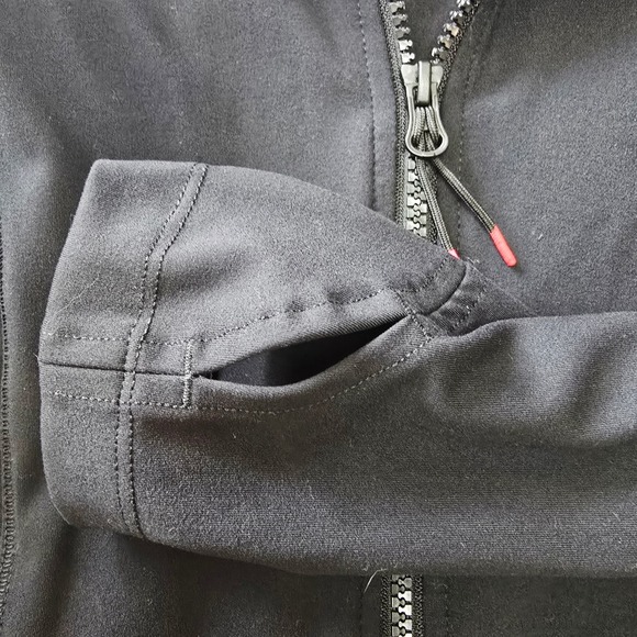 Spyder Active Womens XL Black Full Zip Hooded Athletic Jacket with Thumbholes - Picture 7 of 8